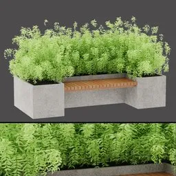 Wood‑Concrete Planter Bench