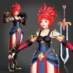 Pyra Valor Character (Rigged)