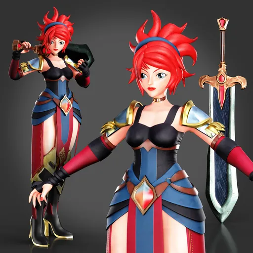 Pyra Valor Character (Rigged)