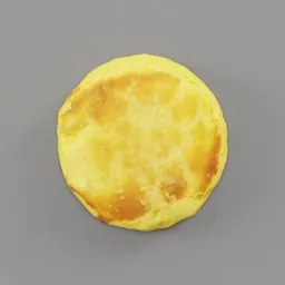 Realistic 3D model of a golden-brown textured biscuit with detailed shading, suitable for Blender rendering.