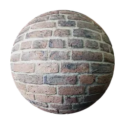 2K PBR Victorian rough brick texture for Blender 3D, tiling material with realistic displacement.