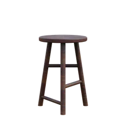 High-resolution 3D stool model perfect for Blender, showcasing detailed textures and realistic design.