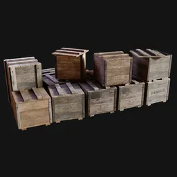 Old Warehouse Freight Crate Stack