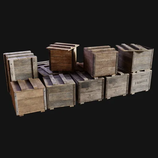 Old Warehouse Freight Crate Stack