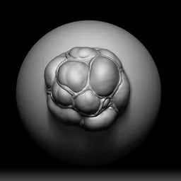 3D sculpting brush effect for Blender, creating swollen egg-like shapes ideal for monster model detailing.