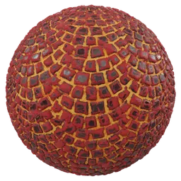 High-resolution PBR texture for 3D lava pavement stones, ideal for realistic ground materials in Blender.