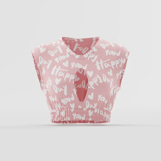 Pink "Happy Day" Heart Print