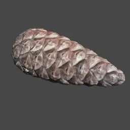 Detailed lowpoly 3D model of a pinecone optimized for Blender rendering, suitable for environmental design.