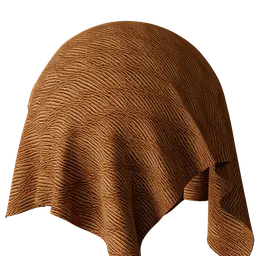 High-resolution brown fabric texture for 3D rendering with realistic PBR details suitable for Blender and other 3D applications.