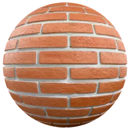 Orange Brick Wall White Mortar