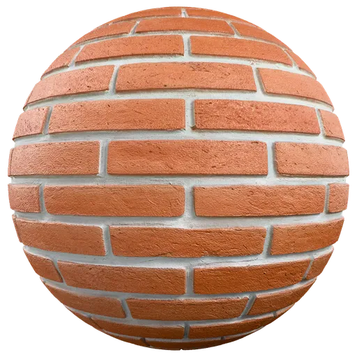 Orange Brick Wall White Mortar