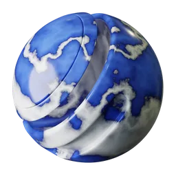 Blue Marble With White Veins