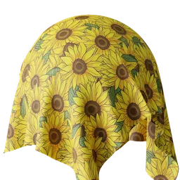 Stylized Sunflower Patterned Fabric