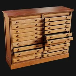 Antique Drafting Filing Cabinet Double