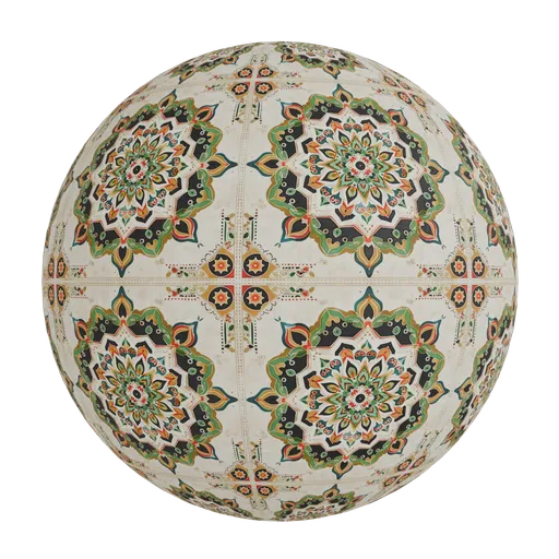 Central floral motif wallpaper