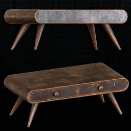 Retro Dark Wood Coffee Table