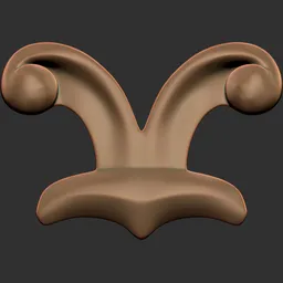 Decorative 3D model sculpting with ER_Ornament Brush 226 showing intricate surface pattern design for Blender sculpting tools.