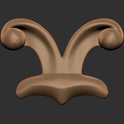 Decorative 3D model sculpting with ER_Ornament Brush 226 showing intricate surface pattern design for Blender sculpting tools.