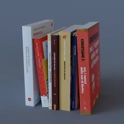 "Stunning 3D model of storytelling books in Blender 3D with high-resolution textures. Explore literature-themed designs featuring stacked books, rendered using Octane Render, displaying a captivating red and yellow color scheme. Created by Rainer Maria Latzke, this neodada-inspired concept render immerses viewers in the world of storytelling."