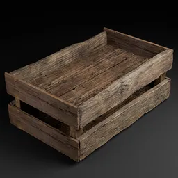 Realistic 3D wooden crate model with textured wood for Blender, perfect for game environments and industrial scenes.