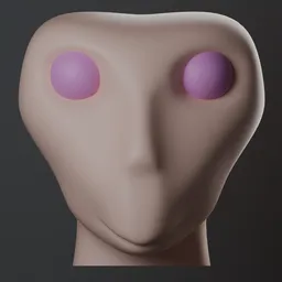 Alien Head Basemesh with Smooth Features
