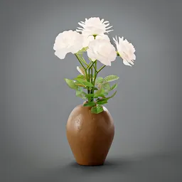 White Roses in Vase