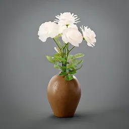 White Roses in Vase