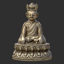 Tibetan Karmapa Lama Statue Bronze