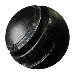 Procedural PBR Edge Wear Black material for Blender 3D with metallic sheen and realistic ambient occlusion effects.