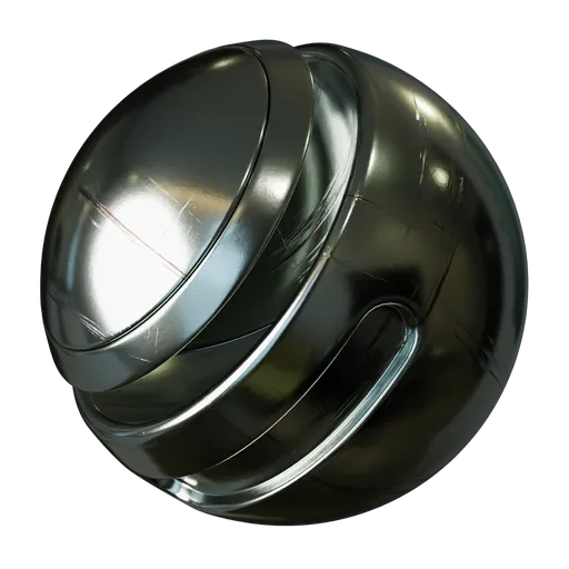 High-quality PBR texture for 3D rendering, featuring a detailed, realistic scratched and rusty metal surface.