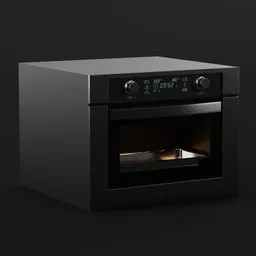 "Discover the Midea Electric Built-In Oven With Microwave 45L - a sleek black kitchen set. This 3D model has a light, glass, and metal elements, providing a modern and trendy design. Perfect for Blender 3D enthusiasts looking for a high-quality, detailed model for cooking and baking simulations."