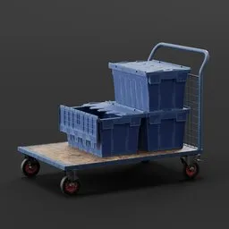 Trolley with crates