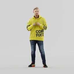 Guy in fashionable hoodie