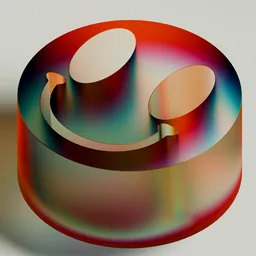 Iridescent Smiley Face Icon Model