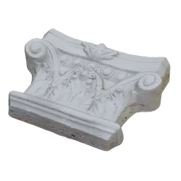 Highly detailed pillar cornice 3D model with intricate carving design optimized for Blender.