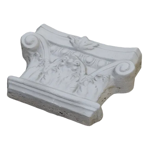 Highly detailed pillar cornice 3D model with intricate carving design optimized for Blender.