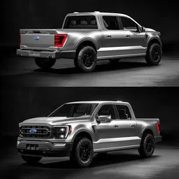 "Highly detailed silver Ford F150 Raptor, optimized for Blender 3D. All quad and easy to optimize, featuring a meticulously designed exterior and a mid-level interior. Perfect for 3D modeling enthusiasts looking for a realistic and versatile 3D model."
