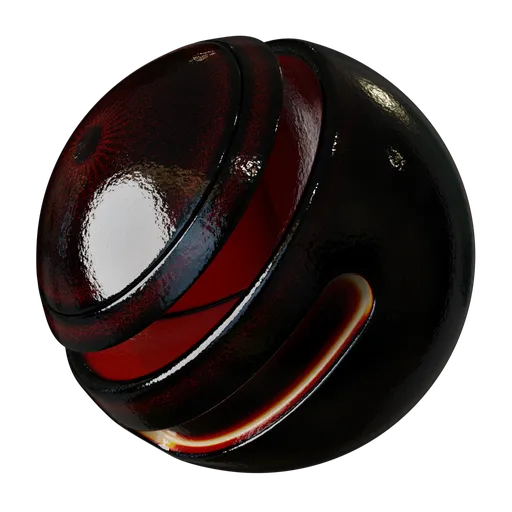Procedural glazed ceramic material with glossy finish for Blender 3D, ideal for PBR texturing in digital art applications.