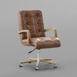 Office leather chair with swivel leg
