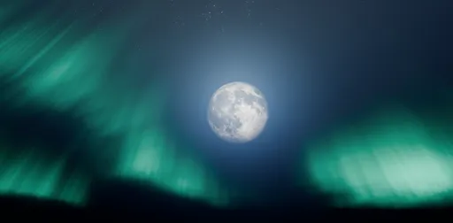 Aurora Fog Moon