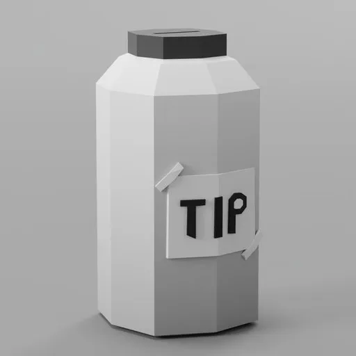 Low Poly Food Trailer Tip Jar