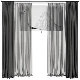 MI Silk And Cotton Curtain Set-mio