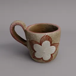 Ceramic flower mug