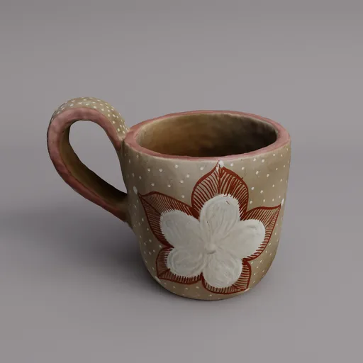 Ceramic flower mug