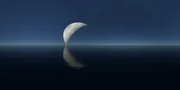 Giant moon above the horizon