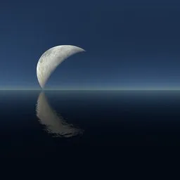 Giant moon above the horizon