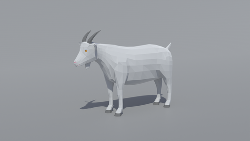 Low Poly Goat | Mammals models | Blendkit