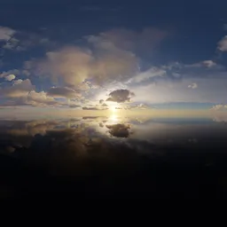 Dramatic Clouds Sunset Sky Ocean