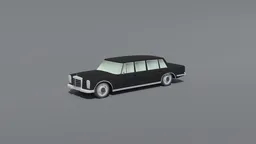 Detailed low poly 3D limousine for Blender, optimized for CG visualization and styled for retro visuals.