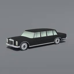 Low Poly Retro Limousine